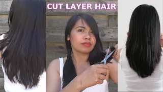 Cut layer hair by myself  | How i cut my layer hair at home