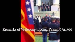 Remarks of Welcome to King Faisal, 6/21/66.