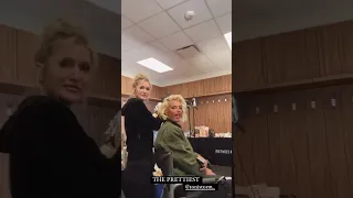 Saraya and Toni Storm getting makeup done backstage before their AEW Revolution 2023 Match #shorts