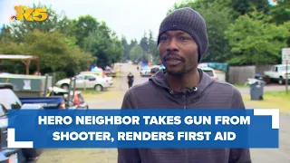 Heroic neighbor describes taking the gun from a shooter and rendering aid after a scary morning in P