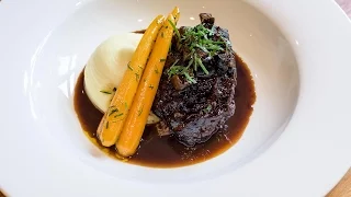 Braised Irish beef cheek with anchovy, pickled walnuts and mash by Adam Bennett