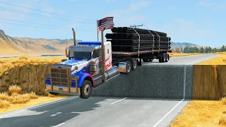 Cars VS Incomplete Road #1 ― BeamNG.drive Crashes