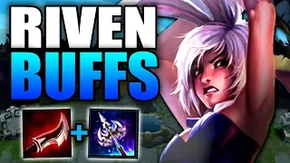 INDIRECT RIVEN BUFFS! (21 KILLS + GAME) Testing out Riven Lethality - League of Legends