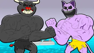 MUSCLE BULLTRAP VS MUSCLE CATNAP! Poppy Playtime Chapter 3 Cartoon Animation