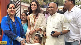 STUNNING 🔥 Shilpa Shetty With Mom And Daughter Spotted At Iskcon Temple In Juhu