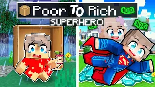 POOR vs RICH PRO SUPERHERO Tycoon in Minecraft!