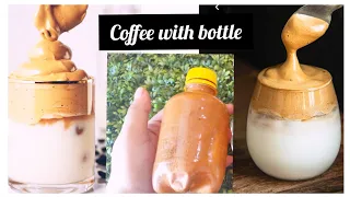 Dalgona Coffee in just 1 min using plastic bottle! (NO whisk, mixer, or fork)