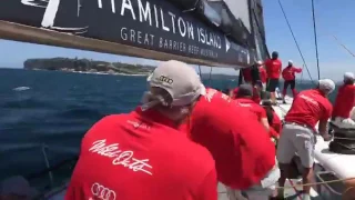 Live sailing downwind on Wild Oats XI