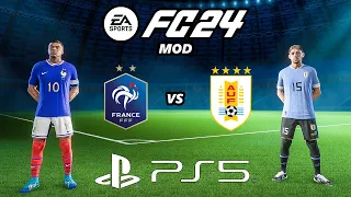 FC 24 FRANCE - URUGUAY | PS5 MOD Ultimate Difficulty Career Mode HDR Next Gen