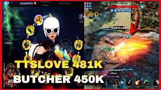 DTM TTSLOVE WITH 481K POWER VS DTM BUTCHER 450K POWER! DUEL OF MIGHTY CORES! - Mir4