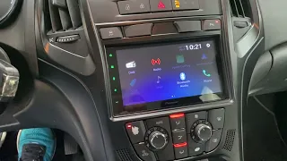 Opel Astra omgebouwd met Apple Carplay Auto android 2din radio Pioneer sph da360dab