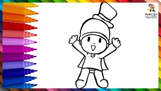 Dibuja y Colorea A Pocoyó Disfrazada De Mago 👶🌟 Dibujos Para Niños
