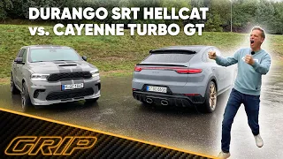 Dodge Durango SRT Hellcat vs. Porsche Cayenne Turbo GT - Power-SUV Duell 🔥😎🔥 | GRIP