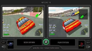 NASCAR 98 (Sega Saturn vs Playstation) Side by Side Comparison | Vc Decide