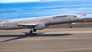 BEAUTIFUL 9 TAKEOFFS AND LANDINGS at Madeira Airport