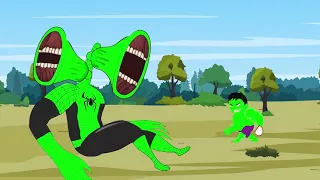 HULK vs SIREN HEAD  | Godzilla Cartoon Compilation