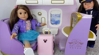 American girl Doll packing her suitcase for Vacation ✈️  doll Airplane travel