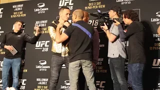 UFC 218 Media Day: Max Holloway vs. Jose Aldo Staredown