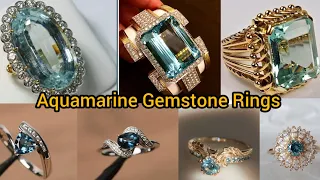 Latest gorgeous Aquamarine Gemstone Rings||March birthstone//#aquamarine #rings