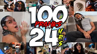 100 PRANKS IN 24 HOURS CHALLENGE!! *EPIC*