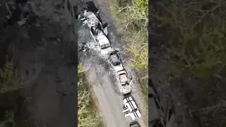 Колонна техники русских, которая хотела прорваться из Лимана #ukraine #war