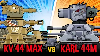 AMERICAN KV 44 MAX vs KARL 44M - STEEL MONSTERS NEW EPISODE #cartoons_about_tanks #gameoftanks