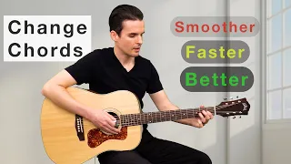 🎸 Change chords Smoother Faster Better (5 Tips) Guitar chord switching lesson Chord transitions 🎸