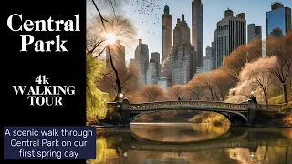 [4K] NYC Central Park | 2024 Walking Tour (March Sunny Day)