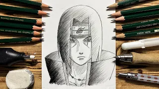 How To Draw ITACHI UCHIHA With Pencils - Easy Step By Step Tutorial [Naruto Shippuden]