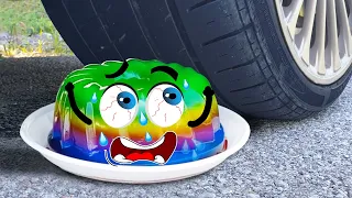 EXPERIMENT: Car vs Rainbow Jelly, Pesi, Watermelon - Crushing Crunchy & Soft Things by Car!