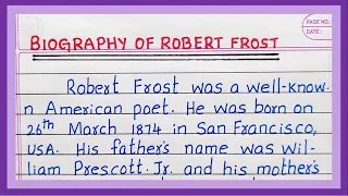 Biography of Robert Frost | in English | Essay on Robert Frost