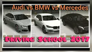 Driving School 2017 DRAG RACE - Mercedes S Class vs Audi A8 vs BMW 7 Series & Free Roam Drive Play