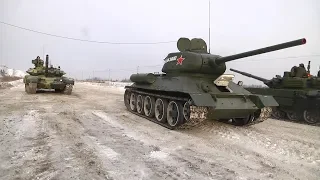 T-34 vs Т-90 и Т-72. Путинградское шоу. Real video