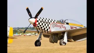 DUXFORD FLYING LEGENDS  - 2018 - 'CONTRARY MARY' P-51D MUSTANG GROUND LOOP / BRAKE ISSUE