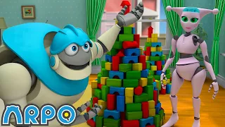 ARPO The Robot | ARPO Vs Nannybot GIANT Building Blocks | Funny Cartoons for Kids | Arpo and Daniel