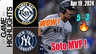 Yankees vs Rays [Innings 6789] Highlights (April 19, 2024) | Yankees Highlights | SOTO COMEBACK !