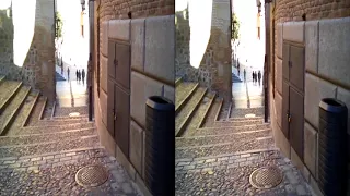 Toledo, Spain, 3D SBS - Walking towards Cathedral