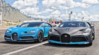 FH5 Drag Race: Bugatti Chiron Vs Bugatti Divo - Who will Win?