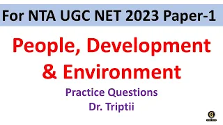 NTA NET UGC Paper 1 Most Important MCQ's People, Development & Environment 2023 for UGC NET