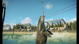 Jurassic World Evolution 2  Mosasaurus ate the  shark #4k #Shark #dinosaur #mosasaurus