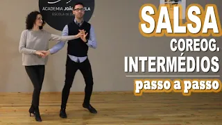 💃Coreografia de Salsa 🔥 Passo a Passo 🔥 Intermédios ➡️ Cross Outside, Titanic para Cross com Volta