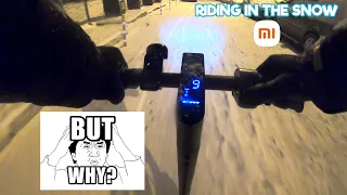 Xiaomi Electric Scooter - Riding In The Snow (Environment Sound Only) 4K