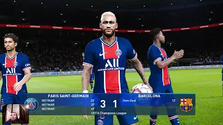 PES 2021 - PSG vs Barcelona - UEFA Champions League UCL - Neymar Hat - trick