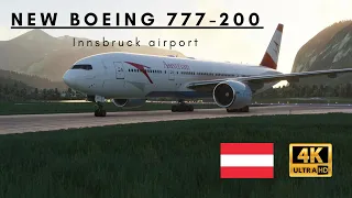 New B777!!! Landing at innsbruck airport (Ultra Realism 4k)