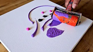 Abstract Painting / Colorful & Easy Acrylic Painting / Using Different Tools