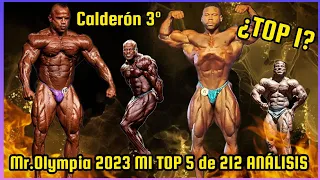 ANÁLISIS 212 ¿CALDERÓN 3°? 🤔 ¿KEONE PEARSON puede ganar? MI TOP 5 OLYMPIA 2023