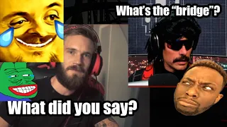 Forsen Reacts to Dr Disrespect asks PewDiePie about the Bridge (BOTH CAMS COMBINED)