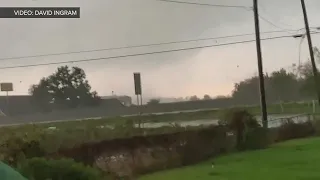 Tornado passes over Interstate 10 in Southeast Texas Wednesday morning