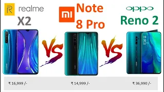 Realme X2 Vs Redmi Note 8 Pro Vs OPPO Reno 2 || Which smartphone you should buy???