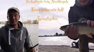 Katastrophe beim Nachtangeln, egal, wir fangen mit dem Spinnfischen an